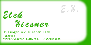 elek wiesner business card
